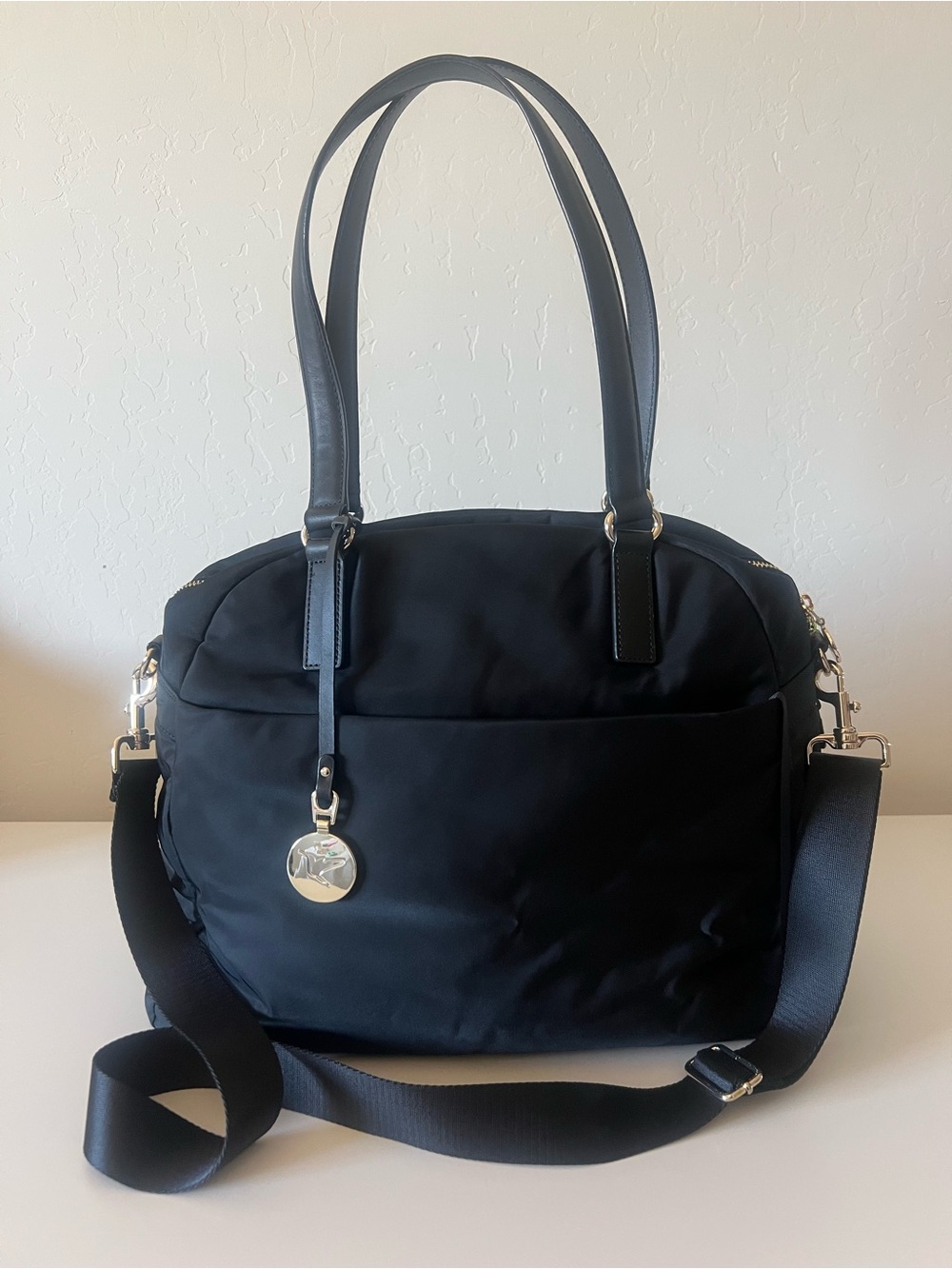 Lo & Sons O.G. 2 Laptop Tote Black Exterior/Gold Hardware/Grey Interior Large